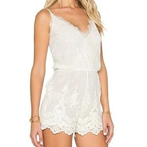 Band Of Gypsies Lace Romper In Ivory